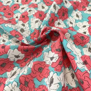 Algodón 100% estampado flores rojas