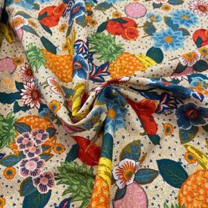 Algodón estampado tropical