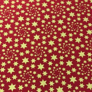 Algodón estrellas doradas y fondo rojo Navidad