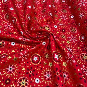 Algodón motivos navideños rojo
