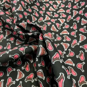 Algodón trama lengua negro