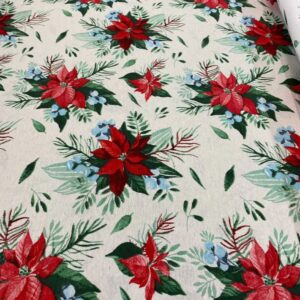 Loneta estampada flor de pascua