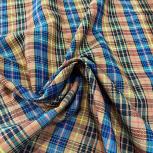 Algodón 100% estampado cuadros tonos amarillos