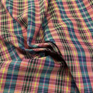 Algodón 100% estampado cuadros tonos naranja